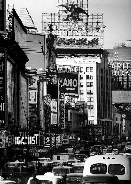 Past Greeting Card featuring the photograph Broadway by Andreas Feininger