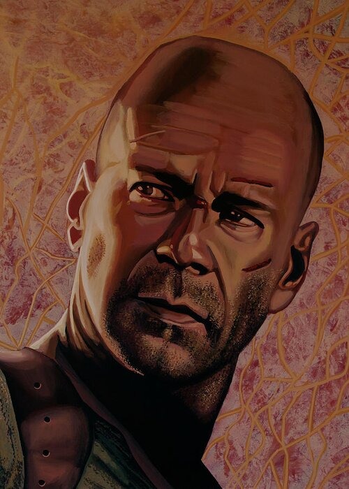 American Actor Greeting Card featuring the painting Bruce Willis Painting by Paul Meijering