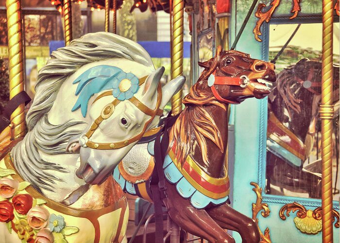 14 Greeting Card featuring the photograph Bryant Park Carrousel by Dressage Design