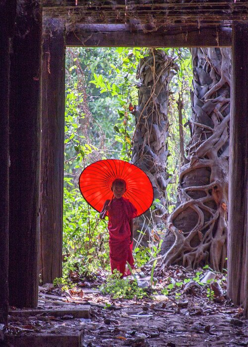 Monk Greeting Card featuring the photograph Budita by Mache Del Campo