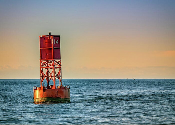 Buoy Greeting Card featuring the photograph Buoy on Casco Bay by Rick Berk