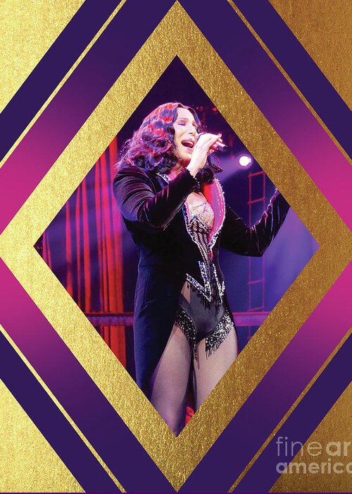 Cher Greeting Card featuring the digital art Burlesque Cher Diamond by Cher Style
