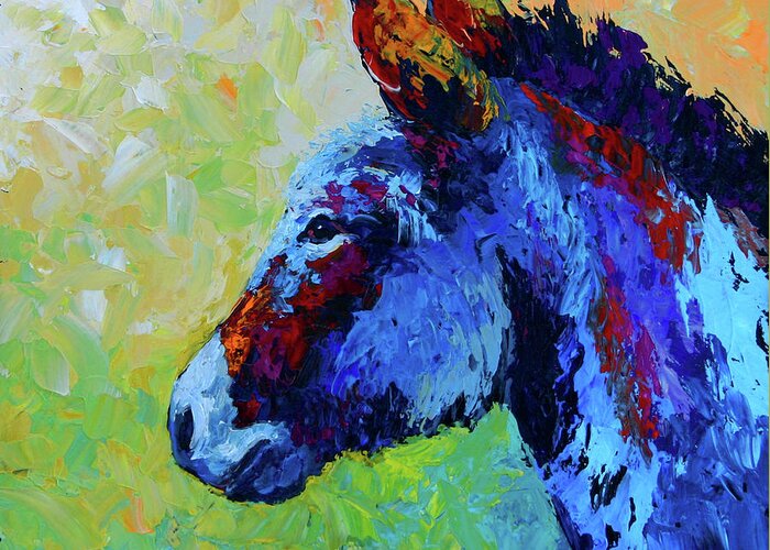 Burro Greeting Card featuring the painting Burro by Marion Rose