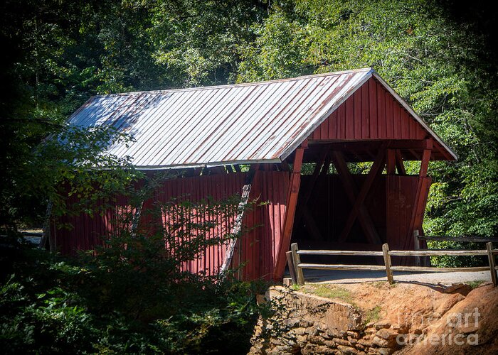 Covered Bridge Greeting Card featuring the photograph Campbell's Covered Bridge in Greenville County, South Carolina by L Bosco