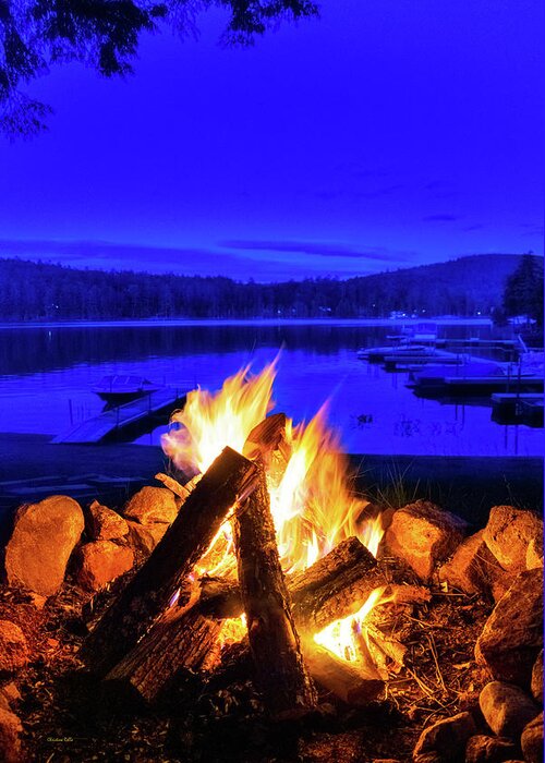 Adirondacks Greeting Card featuring the photograph Campfire By The Lake by Christina Rollo
