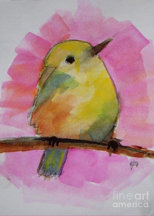 Canada Warbler Greeting Card featuring the painting Canada Warbler at Dusk by Vesna Antic