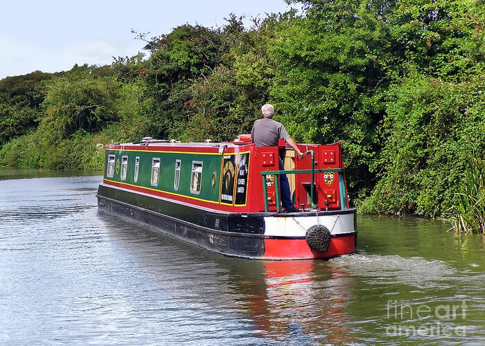 Canal Greeting Card featuring the photograph Canal Boat by Terri Waters