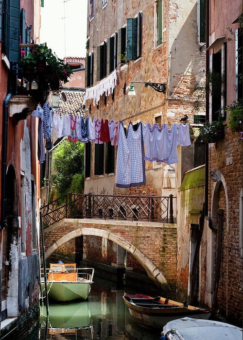 Arch Greeting Card featuring the photograph Canal In San Marco District by Jorg Greuel