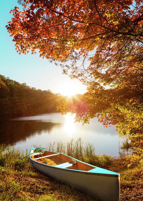Benton Greeting Card featuring the photograph Canoe by Debra and Dave Vanderlaan