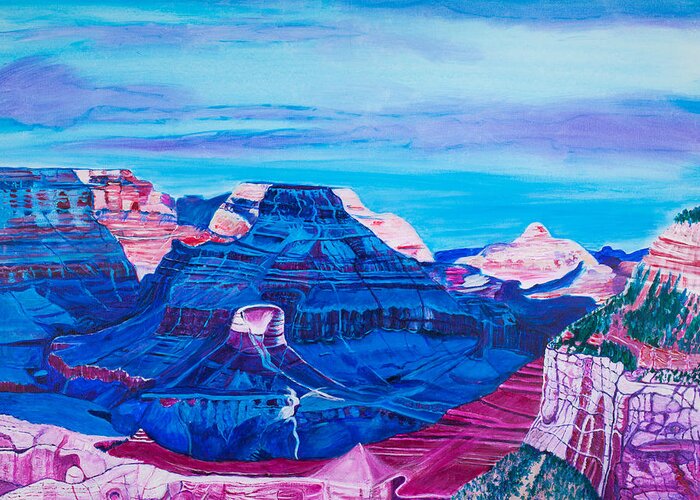 Grand Canyon Greeting Card featuring the painting Canyon of Dreams 30x40 by Santana Star