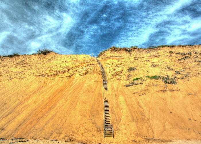 Cape Cod Greeting Card featuring the photograph Cape Dune And Stairst by Robert Goldwitz