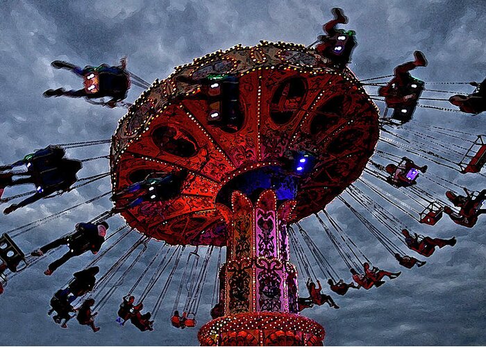 Carnival Ride Greeting Card featuring the photograph Carney #2 by Neil Pankler