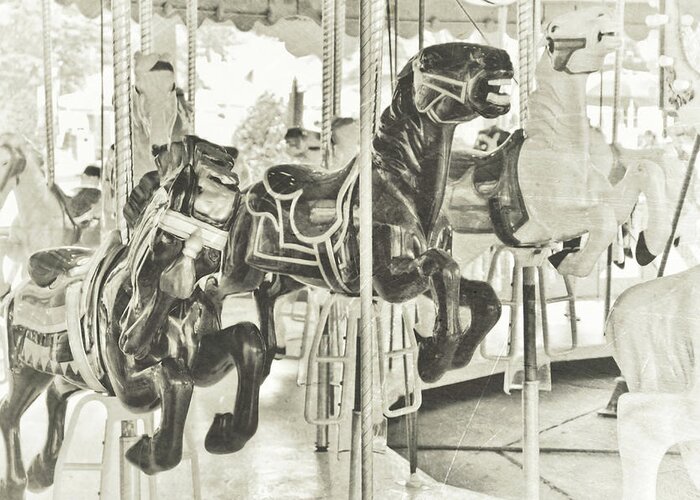 Allan Greeting Card featuring the photograph Carousel Chaos by Dressage Design
