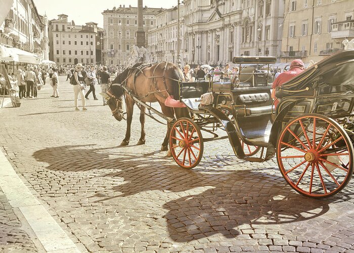 Advancement Greeting Card featuring the photograph Carriage And Cobblestone by JAMART Photography