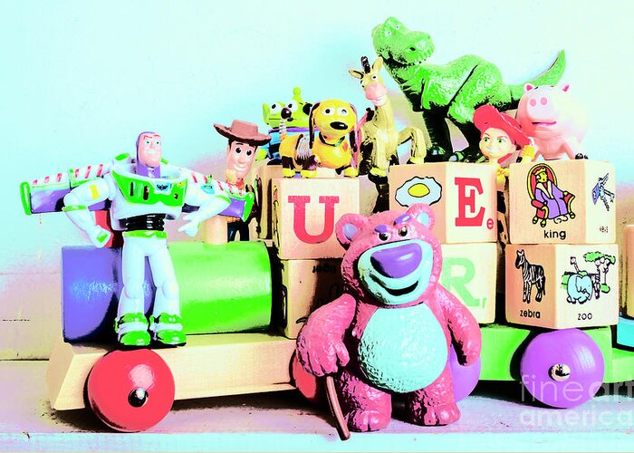 Toy Greeting Card featuring the photograph Carriage of cartoon characters by Jorgo Photography