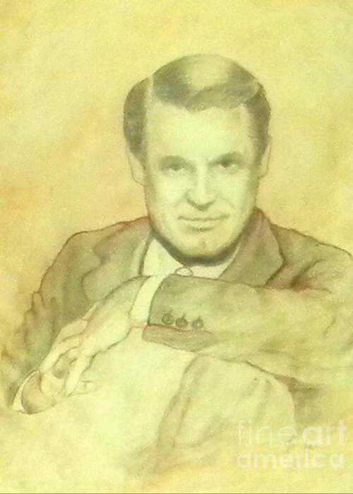 Cary Grant Sketch Greeting Card featuring the drawing Cary Grant by Jordana Sands