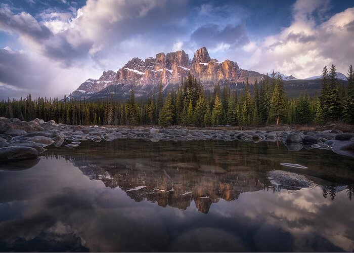 Banff Greeting Card featuring the photograph Castle Mountain by Carlos F. Turienzo
