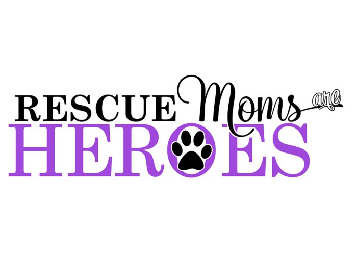 Mom Greeting Card featuring the digital art Cat Paw Rescue Moms are Heroes Purple by Doreen Erhardt