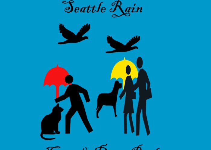 Seattle Greeting Card featuring the digital art Cats and Dogs Rule by Carol Eliassen