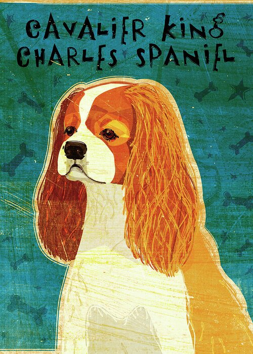 Cavalier King Charles Spaniel (blenheim) Dog
 Greeting Card featuring the digital art Cavalier King Charles (blenheim) by John W. Golden