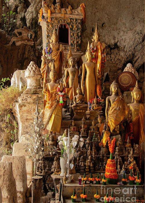 Pak Ou Caves Greeting Card featuring the photograph Cave of 5000 Buddhas by Bob Phillips