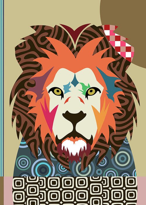 Cecil The Lion Greeting Card featuring the digital art Cecil The Lion by Lanre Adefioye