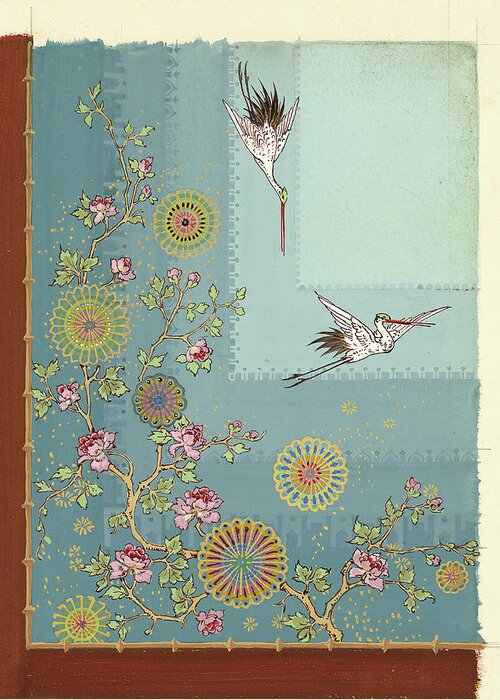 Cranes Greeting Card featuring the painting Ceiling Design, Union League by George Herzog