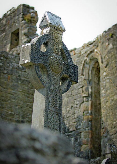 Celtic Greeting Card featuring the photograph Celtic Cross in Ireland by Mark Duehmig