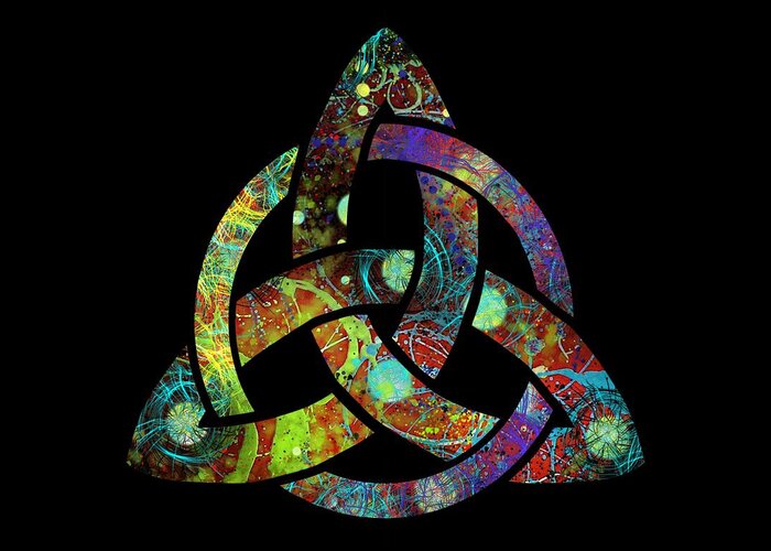 Triquetra Greeting Card featuring the digital art Celtic Triquetra or Trinity Knot Symbol 3 by Joan Stratton