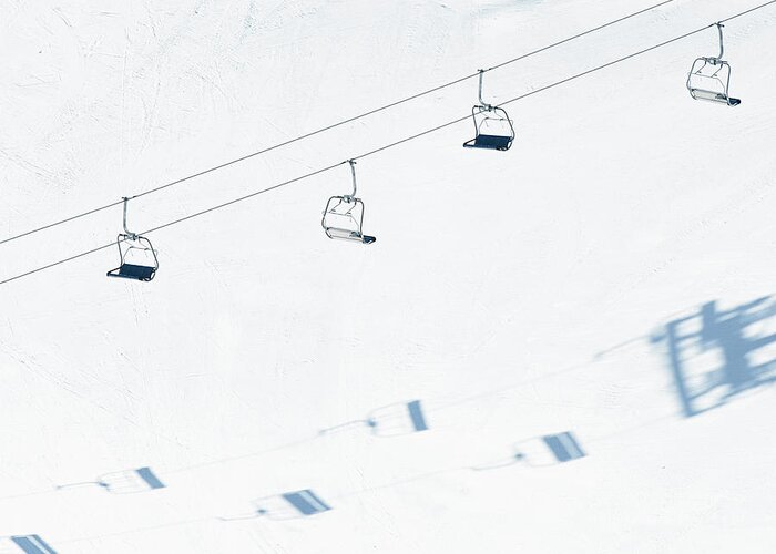 Shadow Greeting Card featuring the photograph Chairlift And Ski Piste by Georgeclerk