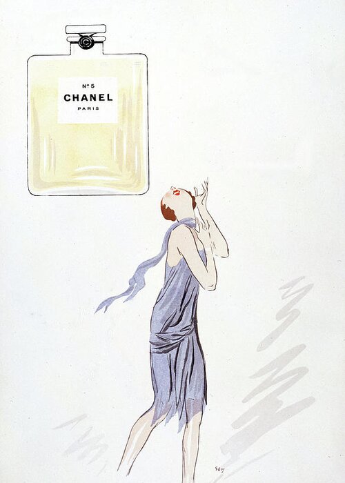 1927 Greeting Card featuring the photograph Chanel No. 5, Perfume Bottle, 1927 by Science Source