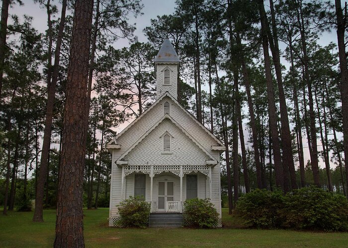 Historic Greeting Card featuring the photograph Chapel in the Woods by Kelly Gomez
