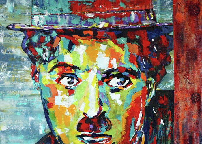 Charlot Greeting Card featuring the painting Charlie Chaplin Modern Times by Kathleen Artist PRO
