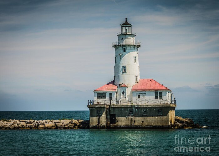 Lighthouse Greeting Card featuring the photograph Chicago Harbor Lighthouse by Scott and Dixie Wiley
