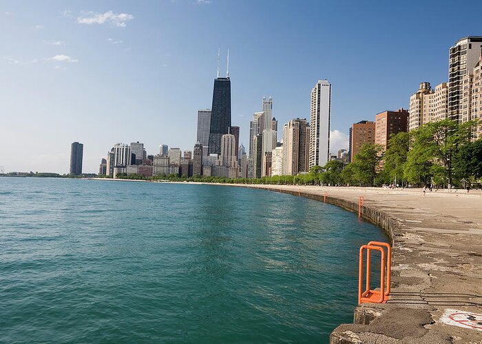 Lake Michigan Greeting Card featuring the photograph Chicago Skyline From Gold Coast by Stevegeer