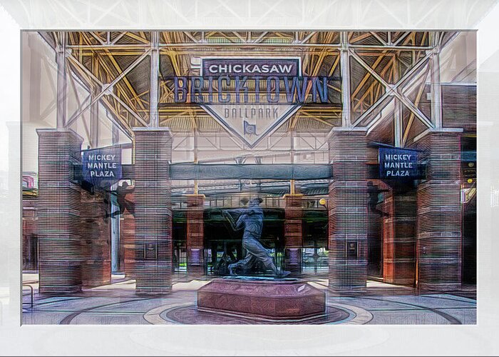 Dodgers Greeting Card featuring the photograph Chickasaw Ballpark - Bricktown - O K C by Debra Martz