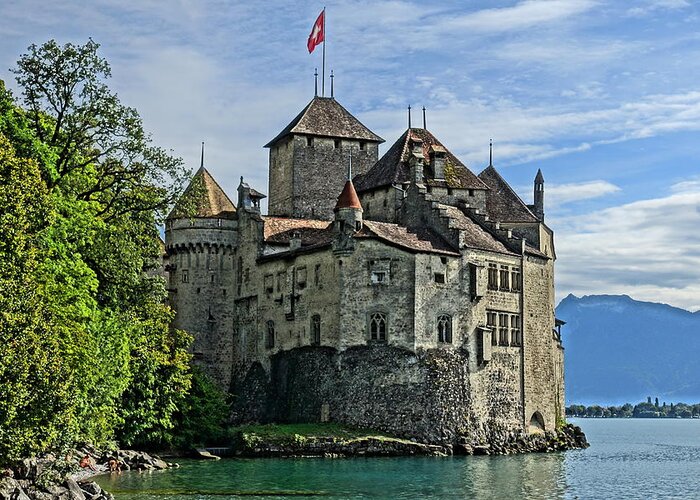 Chillon Greeting Card featuring the photograph Chateau de Chillon Switzerland by Patricia Caron
