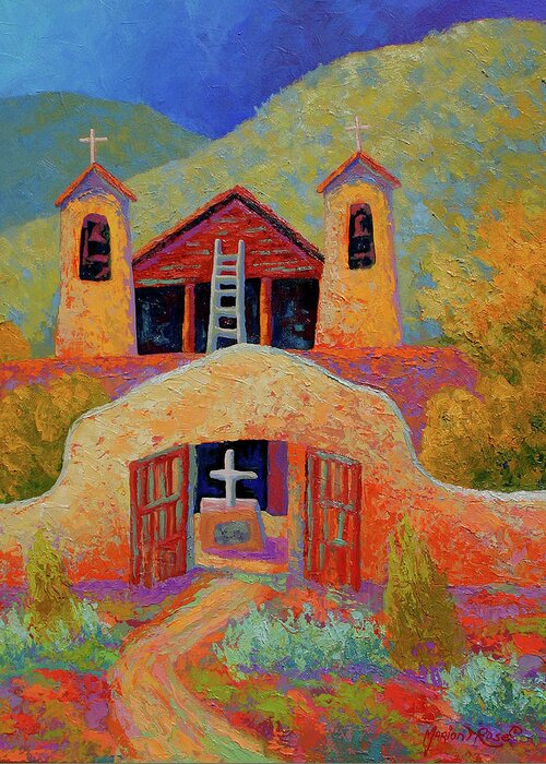 Chimayo 1 Greeting Card featuring the painting Chimayo 1 by Marion Rose
