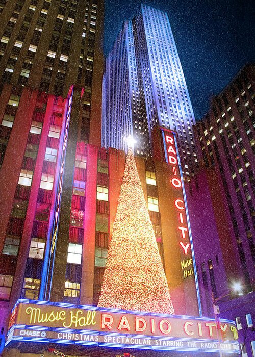 Radio City Music Hall Greeting Card featuring the photograph Christmas at Radio City Music Hall by Mark Andrew Thomas