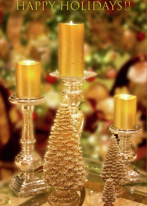 Christmas Greeting Card featuring the photograph Christmas Candles Greeting by Mark Andrew Thomas