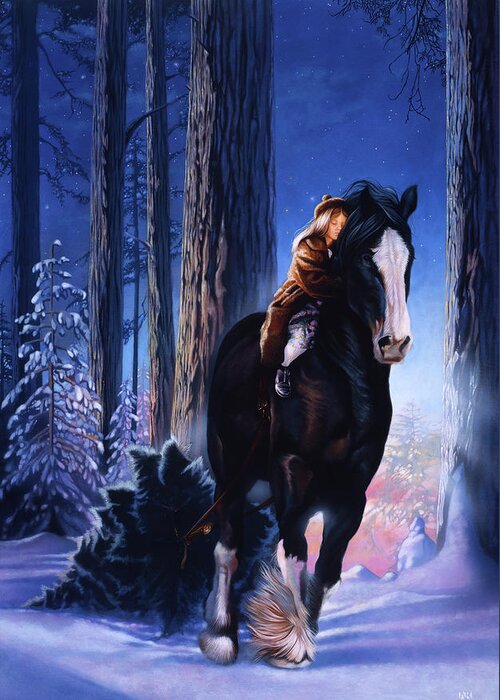 Christmas Horse Greeting Card featuring the painting Christmas Horse by John Rowe