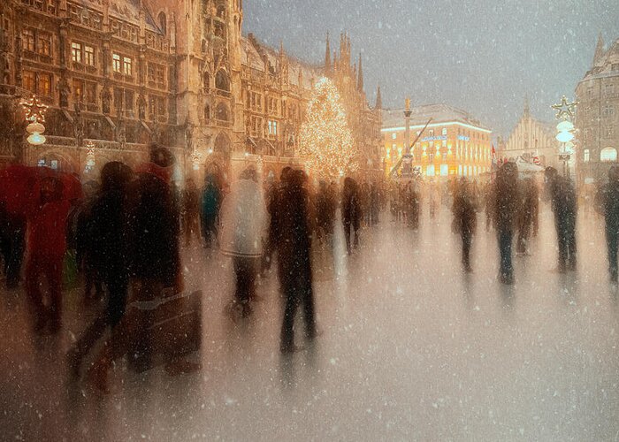 Munich Greeting Card featuring the photograph Christmas Shopping by Roswitha Schleicher-schwarz
