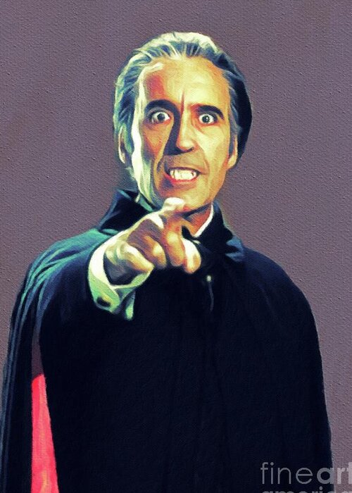 Christopher Greeting Card featuring the painting Christopher Lee as Dracula by Esoterica Art Agency
