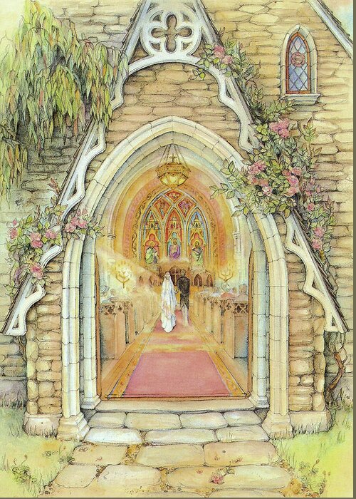 Church Door Greeting Card featuring the painting Church Door by Kim Jacobs