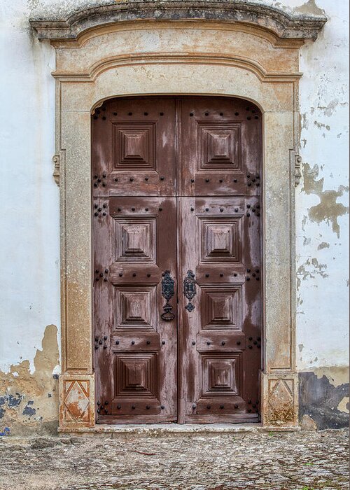 Castle Greeting Card featuring the photograph Church Door of Obidos by David Letts