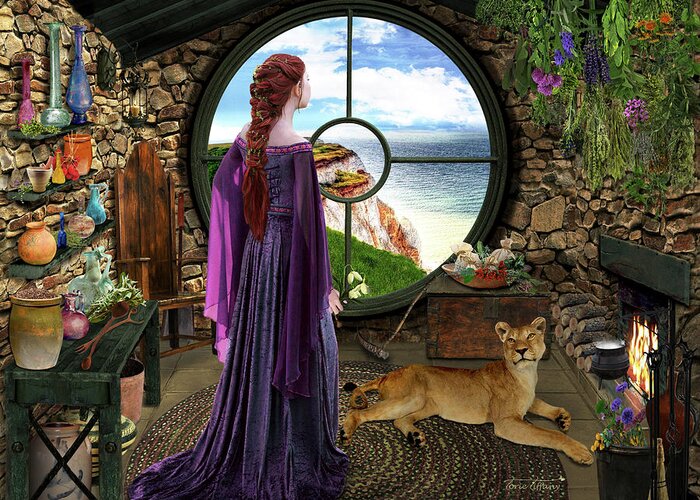 Fine Art Greeting Card featuring the digital art Circe by Torie Tiffany