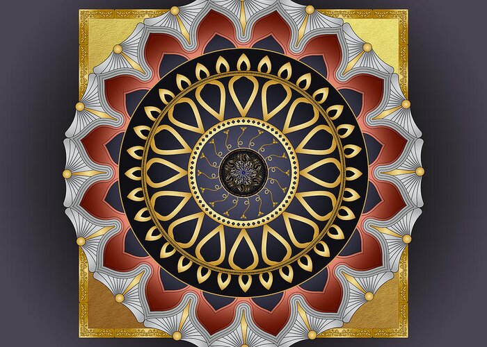 Mandala Greeting Card featuring the digital art Circumplexical No 3484 by Alan Bennington