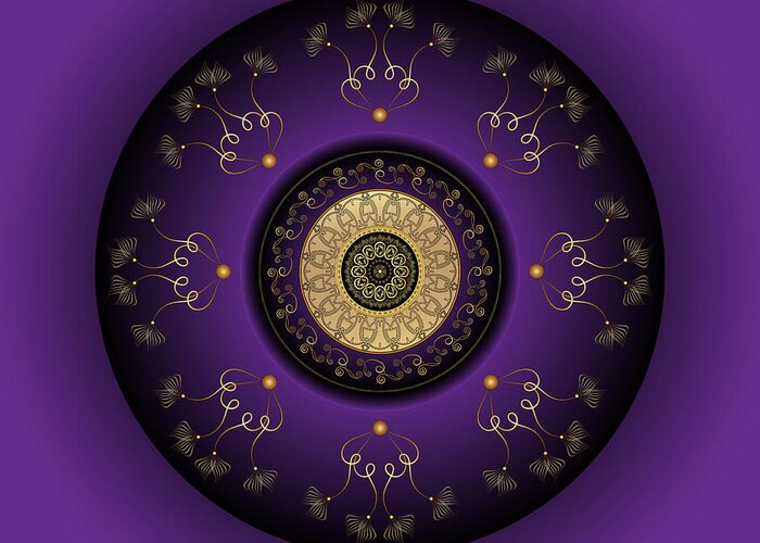 Mandala Greeting Card featuring the digital art Circumplexical No 3817 by Alan Bennington