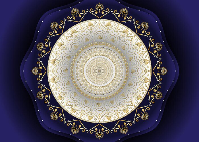 Mandala Greeting Card featuring the digital art Circumplexical No 3976 by Alan Bennington