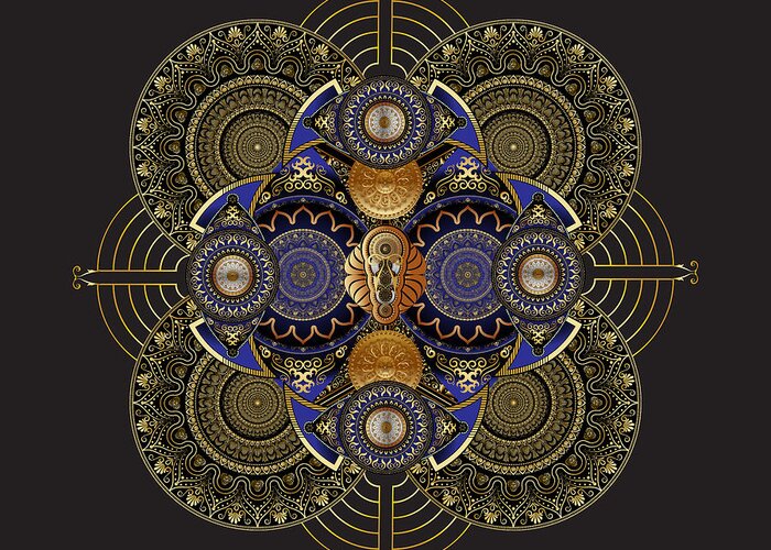 Mandala Greeting Card featuring the digital art Circumplexical No 4058 by Alan Bennington